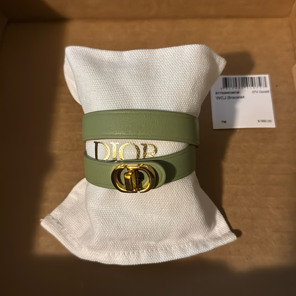 Christian Dior 30 Montaigne Double Wrap Leather Bracelet